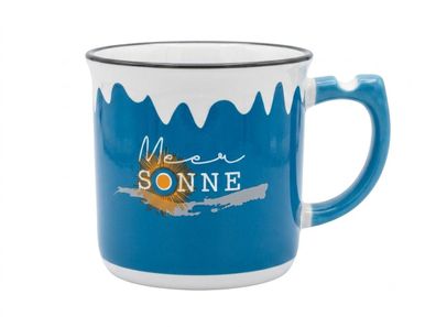 Keramiktasse in Blau - Meer Sonne