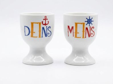 Eierbecher-Set - Deins & Meins mit Anker und Steuerrad