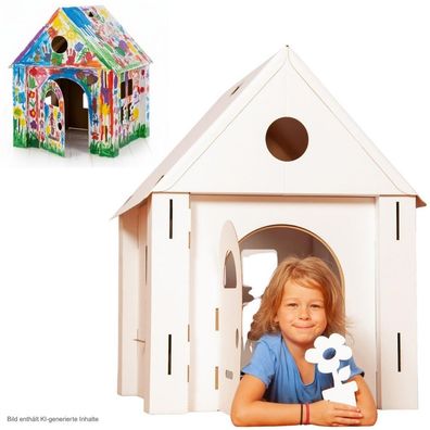 Haus aus Karton Calacasa Spielhaus Burg Kartonbausatz Pappe Calafant Spielzelt