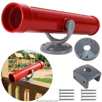 Fernrohr rot für Spielturm Teleskop Kunststoff Kletterturm Kinder Fernglas NEU
