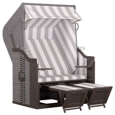 deVries Strandkorb Profi Ostsee Fehmarn PE Des. 989 Gartenstrandkorb 124x87x159cm