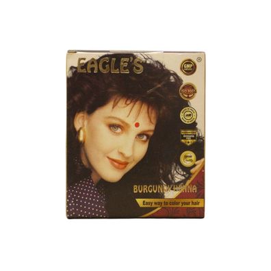 Set, Adler, Henna-Haarfarbe, Permanente Haarfarbe, Burgunderrot, 6 Stück, 10 g