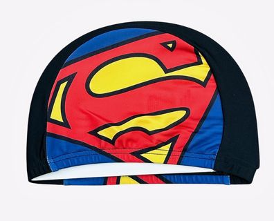 Badekappe Kinder Jugendliche Superman Schwarz NEU