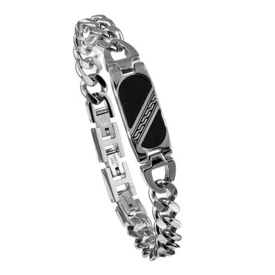 Holzkern Schmuck arben Herren Edelstahl-Armband Outlands Schiefer-Silberf