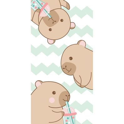 Jerry Fabrics Capybara Badetuch Strandtuch Duschtuch 70 x 140 cm 100% Baumwolle
