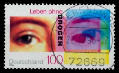 BRD 1996 Nr 1882 zentrisch gestempelt X72D10A