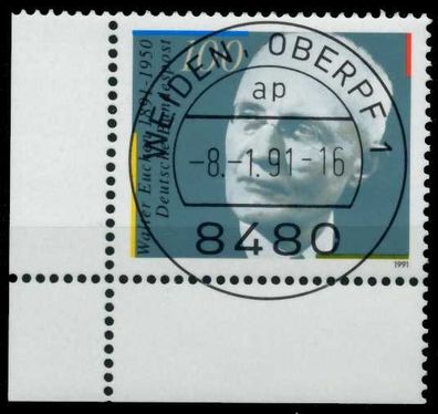 BRD 1991 Nr 1494 zentrisch gestempelt ECKE-ULI X84DF5E