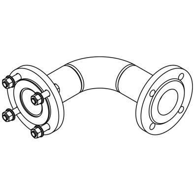 Gas-Winkelverbindungs-Set DN50 PN6 AE (Außeneck), geschweißt und gelb lackiert - 4090