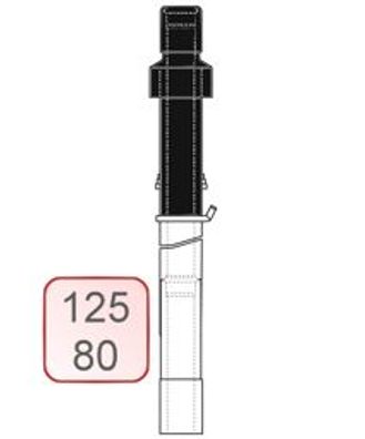 Dachdurchführung schwarz DN160/110 1 m - 48000009162 von Weishaupt