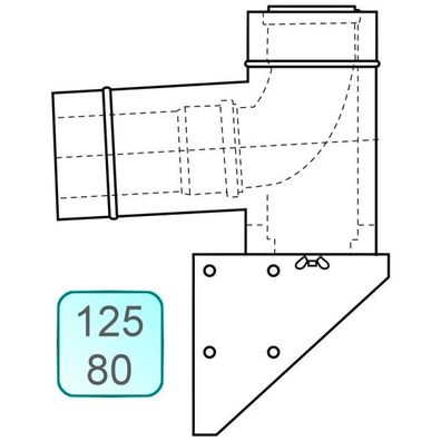 Außenwandkonsole INOX/PP DN125/80 - 48000009762 von Weishaupt