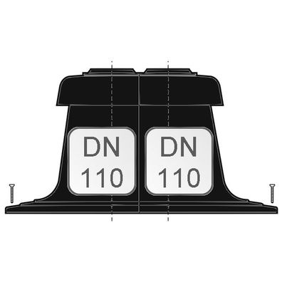 Doppelrohr-Schachtabdeckung PE schwarz 2 x DN110 - 48000010552 von Weishaupt