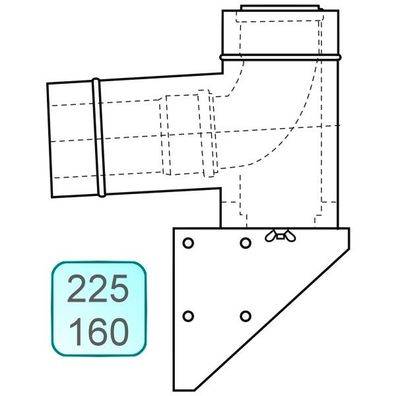 Außenwandkonsole INOX/PP DN225/160 - 48000011112 von Weishaupt