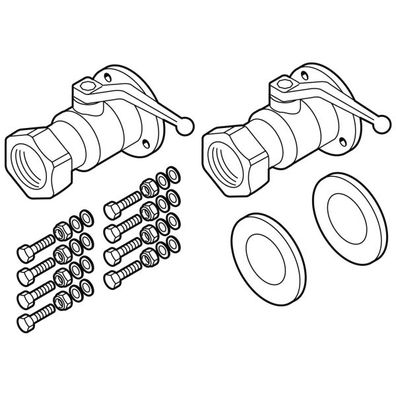 Kugelhahn-Set für Heizkreis bei WWP S 75,90 und WWP W 95,120 ID(H) - 50900102252 von