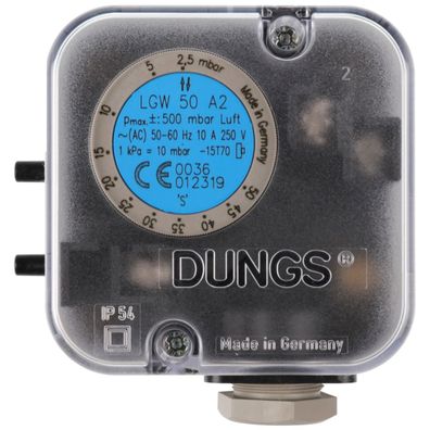 Druckwächter LGW 50 A2 2,5 - 50 mbar AL mit Befestigungsschrauben, AL-Aufkleber - 691