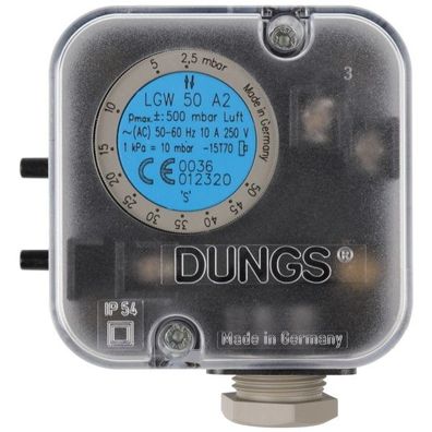Druckwächter LGW 50 A2 2,5 - 50 mbar AL mit Schlauchanschluss, AL-Aufkleber - 691371