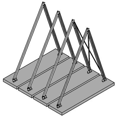 Aufständerung für Flachdächer 50 bis 80°, 8 Kollektoren, Schiene von Viessmann - Z005
