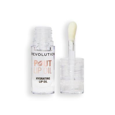 Makeup Revolution, Pout, veganes glänzendes Lippenöl, Lychee Clear, 4 ml