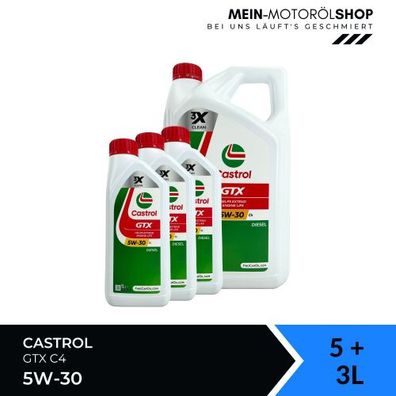 Castrol GTX 5W-30 C4 5 + 3 Liter