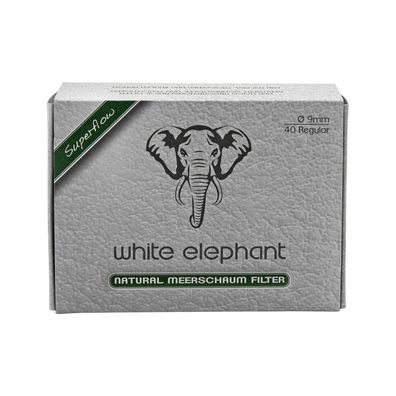 White Elephant Natural Meerschaum Filter, 9mm, 40 Stück
