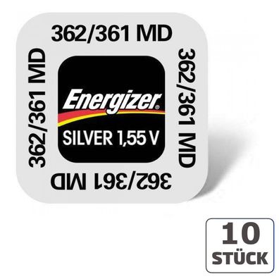 10x Energizer 362 / 361 Uhrenbatterien 1,55 V SR58 SR721SW Knopfzelle