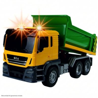 XL Kipper LKW Baustelle mit Licht & Sound 25cm Muldenkipper Kipplaster