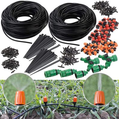 NEU 2er Set Sprinkler Bewässerungs Set 136 Teile für Garten Pflanzen Terrasse