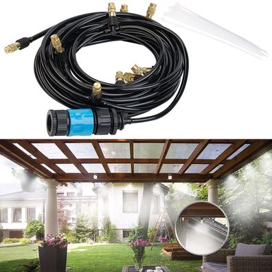 NEU Sprühnebeldusche 10m Schlauch Metalldüsen für Garten Bewässerung Pflanzen