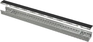 Alcadrain Entwässerungsrinne 100 mm verstellbar + Rost für die Fliesenverlegung, Edel