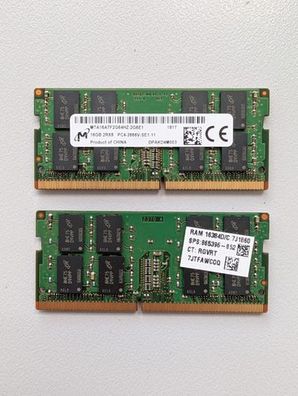 Micron 32GB (2x16GB) DDR4 2666MHz SO-DIMM RAM Kit MTA16ATF2G64HZ-2G6E1 2Rx8