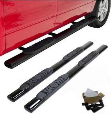 Einstiegsrohre 5 Zoll Oval (Schwarz) (Dodge RAM 4. Gen./Crew Cab)