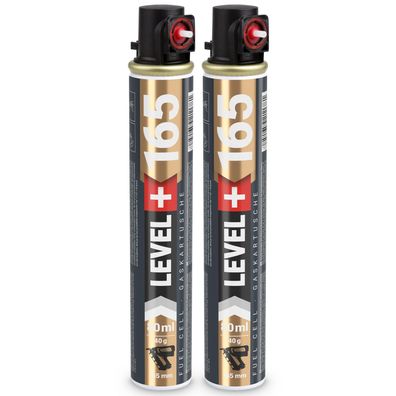 Gaskartusche 2 Stk. Ersatzgas für Nagler 165mm, 80ml rot Ring (Fuel Cell) L+165