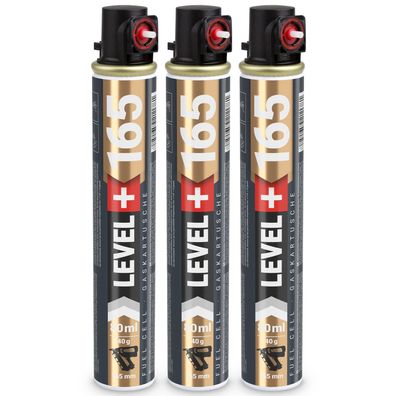 Gaskartusche 3 Stk. Ersatzgas für Nagler 165mm, 80ml ROT Ring (Fuel Cell) L+165