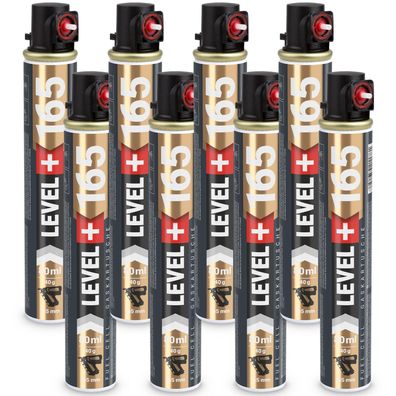 Gaskartusche 8 Stk. Ersatzgas für Nagler 165mm, 80ml ROT Ring (Fuel Cell) L+165