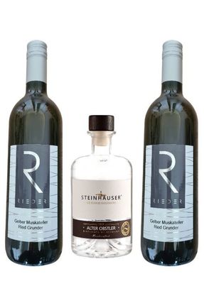 Alter Bodensee Obstler Apothekerflasche 2 Flaschen gelber Muskateller