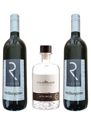 Alter Bodensee Obstler Apothekerflasche 2 Flaschen Weissburgunder