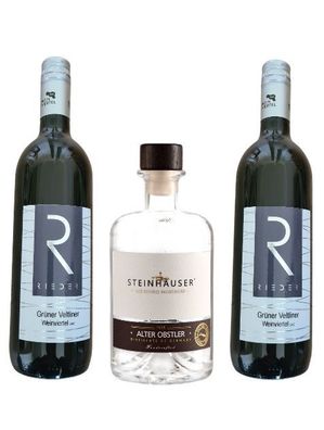 Alter Bodensee Obstler Apothekerflasche 2 Flaschen grüner Veltliner
