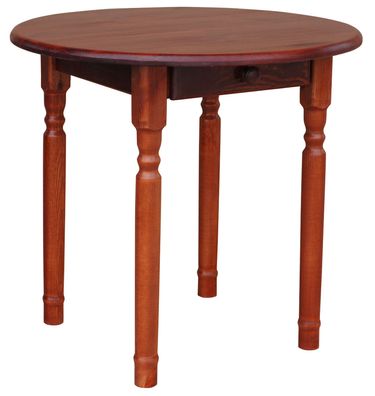 Runder Kiefer Esstisch Massivholz-Küchentisch landhausstil calvados mit Schublade