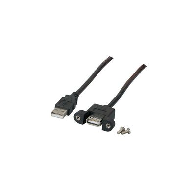 EFB USB2.0 Verlängerung A-A, t.-Einbaubuchse,0.5m, w, lassic