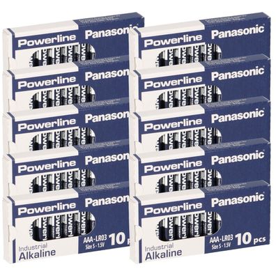 100x MICRO AAA LR03 MN2400 Batterie Panasonic Powerline Industrial 1383mAh