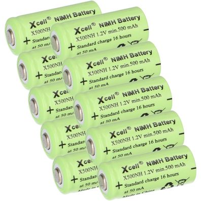 10x Akku Lady N X500NH ersetzt LR1, LR01, 4901, 4001, MX9100, 910A, E90 1,2V NI-MH