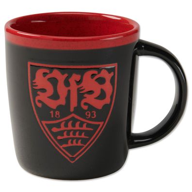 VfB Stuttgart Tasse Wappen schwarz rot Keramik 0,3 l