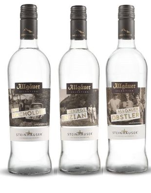 Allgäuer Selektion Edel Wacholder Obstler Gebirgs Enzian je 0,7 Liter