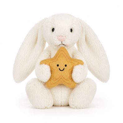 Jellycat Cream Bunny mit Stern Kuscheltier Plüschhase