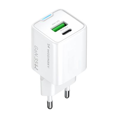 Wozinsky WWC-35W GaN Ladegerät USB-C USB-A Weiß