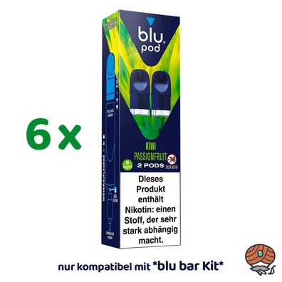 blu pod KIWI Passionfruit 9mg/ml Nikotin 6x 2 Liquidpods für blu bar Kit