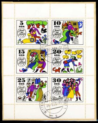 DDR BLOCK Kleinbogen Nr 1450-1455 zentrisch gestempelt KLEIN X2BFF5A