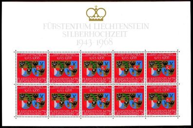 Liechtenstein BLOCK Kleinbogen Nr 496 postfrisch KLEINB S0DF412