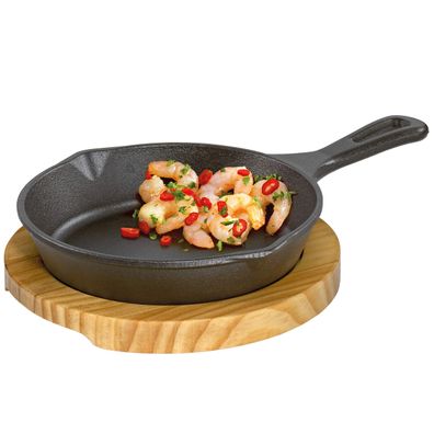 Kéchenprofi Servierpfanne Gusseisen Schwarz fér Grill Backofen Herdarten