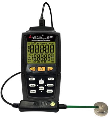 LATNEX MF-30K AC/DC Gauss-Messgerät Magnetfeld bis 15.000 ÂµT mit Zertifikat