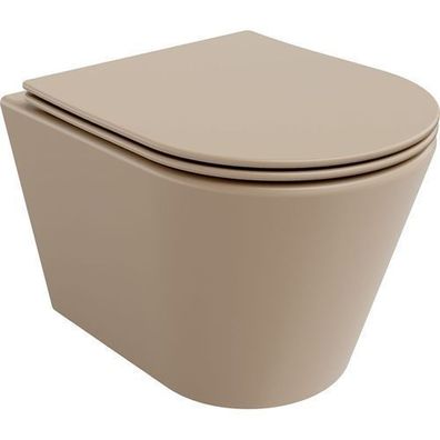 Mexen Rico Randlos WC Cappuccino Matt mit Absenkautomatik und SLIM Sitz